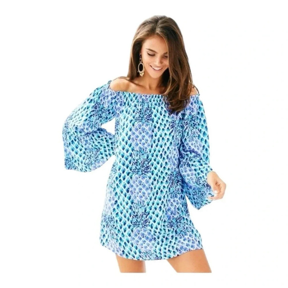 Lilly Pulitzer Nevie Off The Shoulder Dress Sz XS - Picture 1 of 11